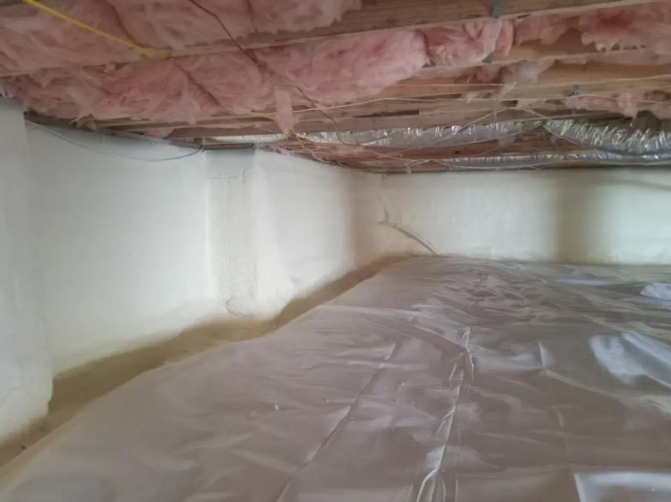 Crawl space encapsulation with closed-cell spray foam for Roof Maintenance in York